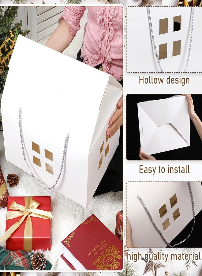 Epakh 6 Pcs Christmas Large House Shaped Gift Boxes 13 x 9.8 x 7.5 Inch Xmas White Cardboard Favor Boxes Gift Treat Container for Christmas Wedding Birthday Party - Image 3